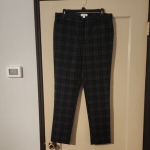 Calvin Klein Women's Black Plaid Straight Leg Pants